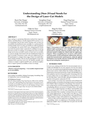 First page of the Understanding (Non-)Visual Needs for the Design of Laser-Cut Models paper